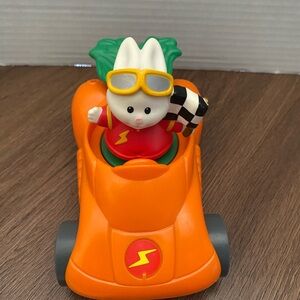 SOLD- Little People Animalville Speeder Orange Carrot Bunny Race Car- VHTF